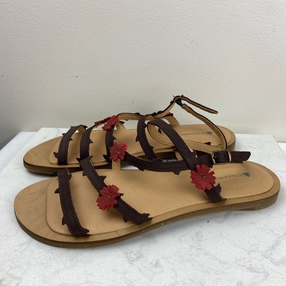 NWOT N5193F PLEASANT HERBAL TULIP Leather Sandals Comfort Padded Footbed - Picture 2 of 12